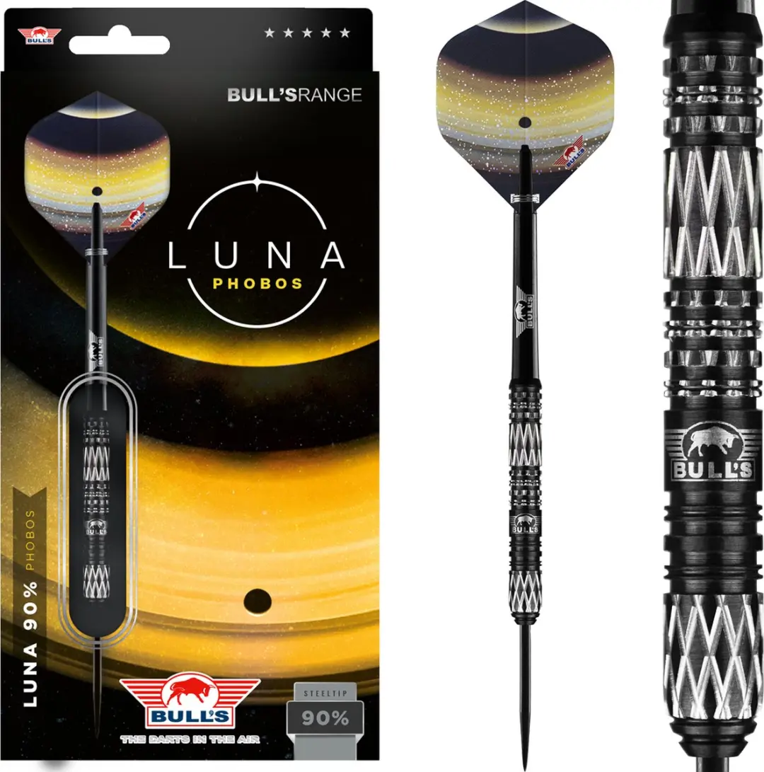 Bull's Luna Phobos 90% - 3 Stuks - Zwart/Geel/Zilver