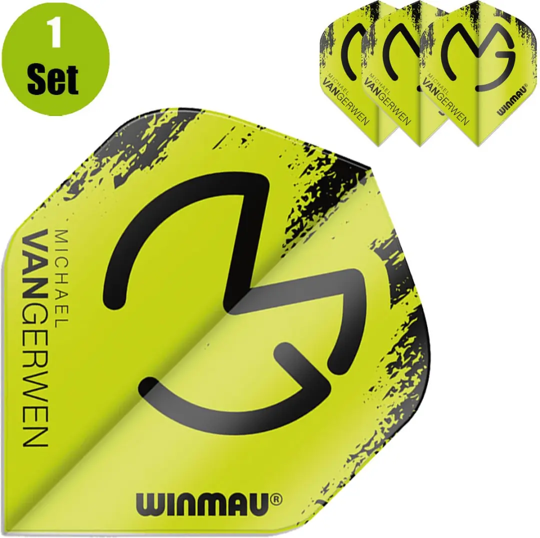 Winmau Michael van Gerwen Mega Standard Dart Flights - Groen - 3 Stuks