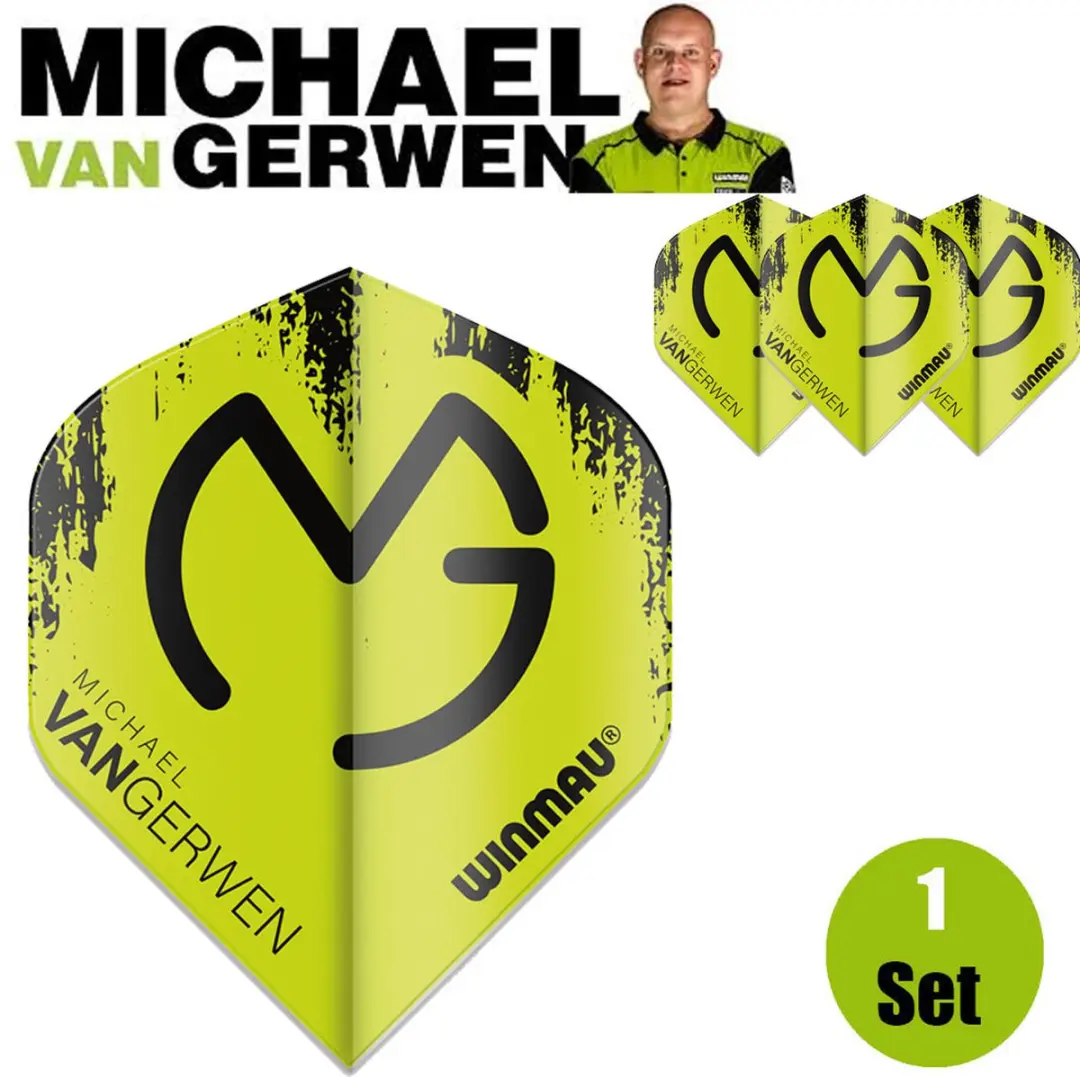 Winmau Michael van Gerwen Mega Standard Dart Flights - Groen - 3 Stuks