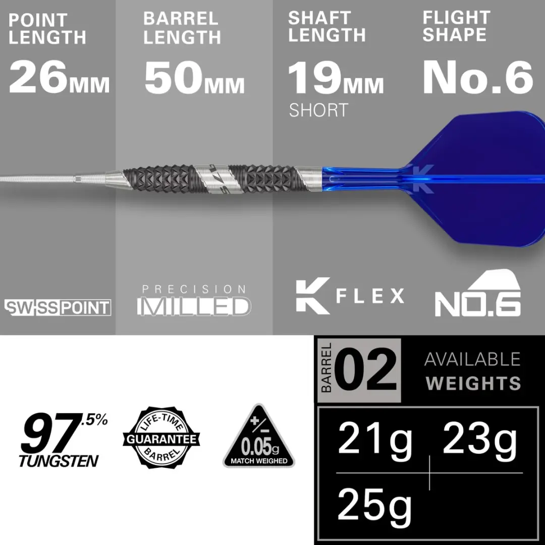 Target Darts 975 Ultra Marine Steel Tip - 3 Stuks