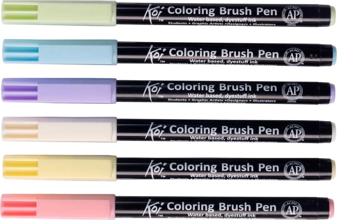 Sakura Brushpen Set Pastel - 6 Kleuren - afbeelding 6 van 6