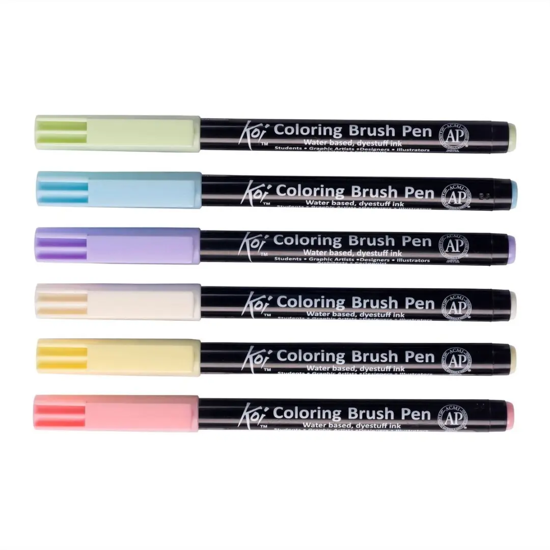 Sakura Brushpen Set Pastel - 6 Kleuren