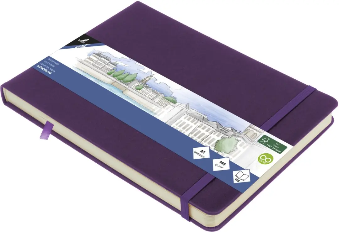 Kangaro K-861312 Schetsboek A5 Landscape Purple Heart