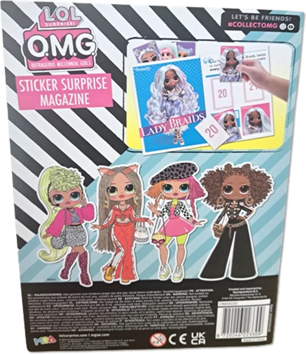 LOL Surprise Sticker Magazine - A5 - 30+ Stickers - Blauw/Paars/Roz/Wit