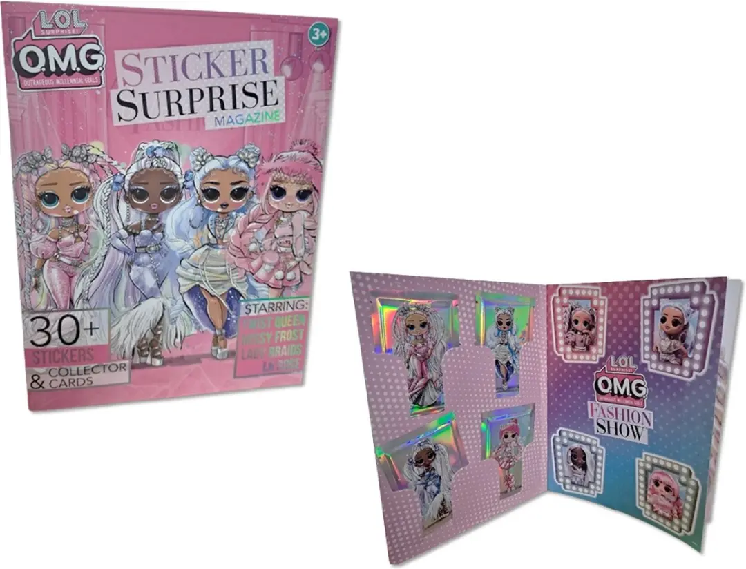 LOL Surprise Sticker Magazine - A5 - 30+ Stickers - Blauw/Paars/Roz/Wit