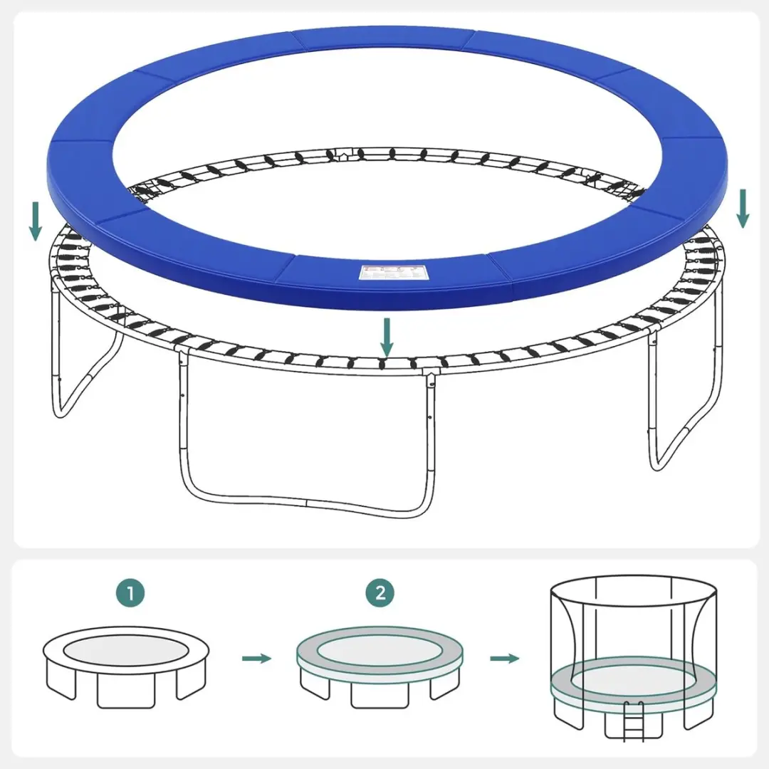 Songmics Trampoline Beschermhoes 427cm Blauw