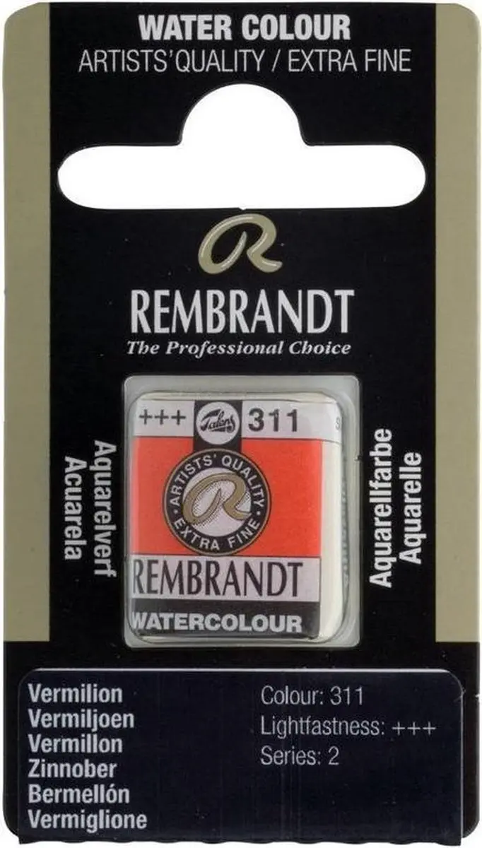 Rembrandt Watercolor Napje Vermilion 311