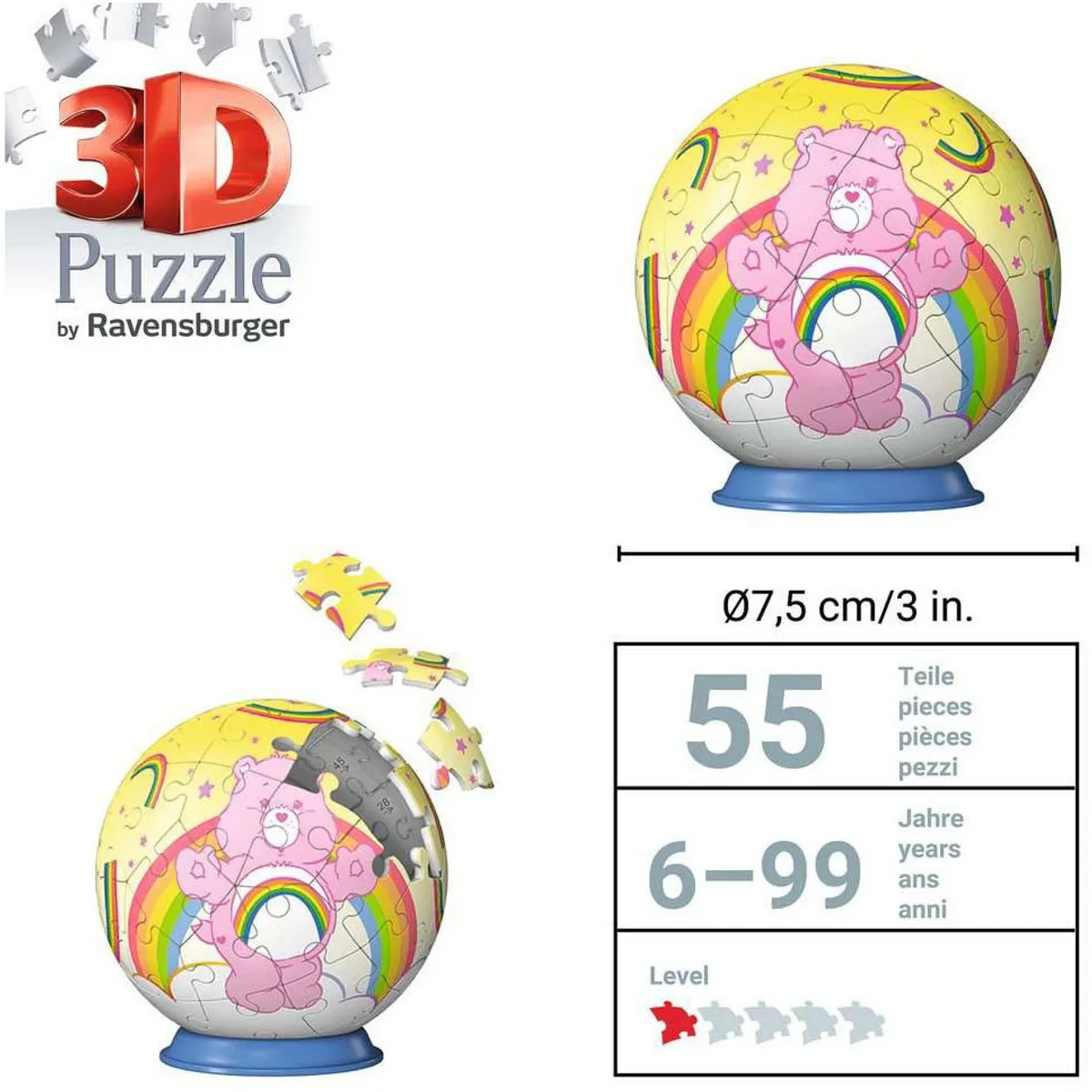 Ravensburger Care Bears Cheer Bear 3D Puzzle-Ball 55 Stukjes - MPN 120080718