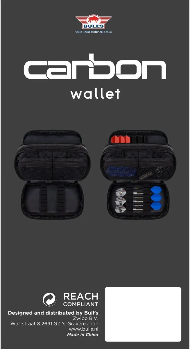 Bull's Carbon Wallet BU-66404 Dart Case - Zwart