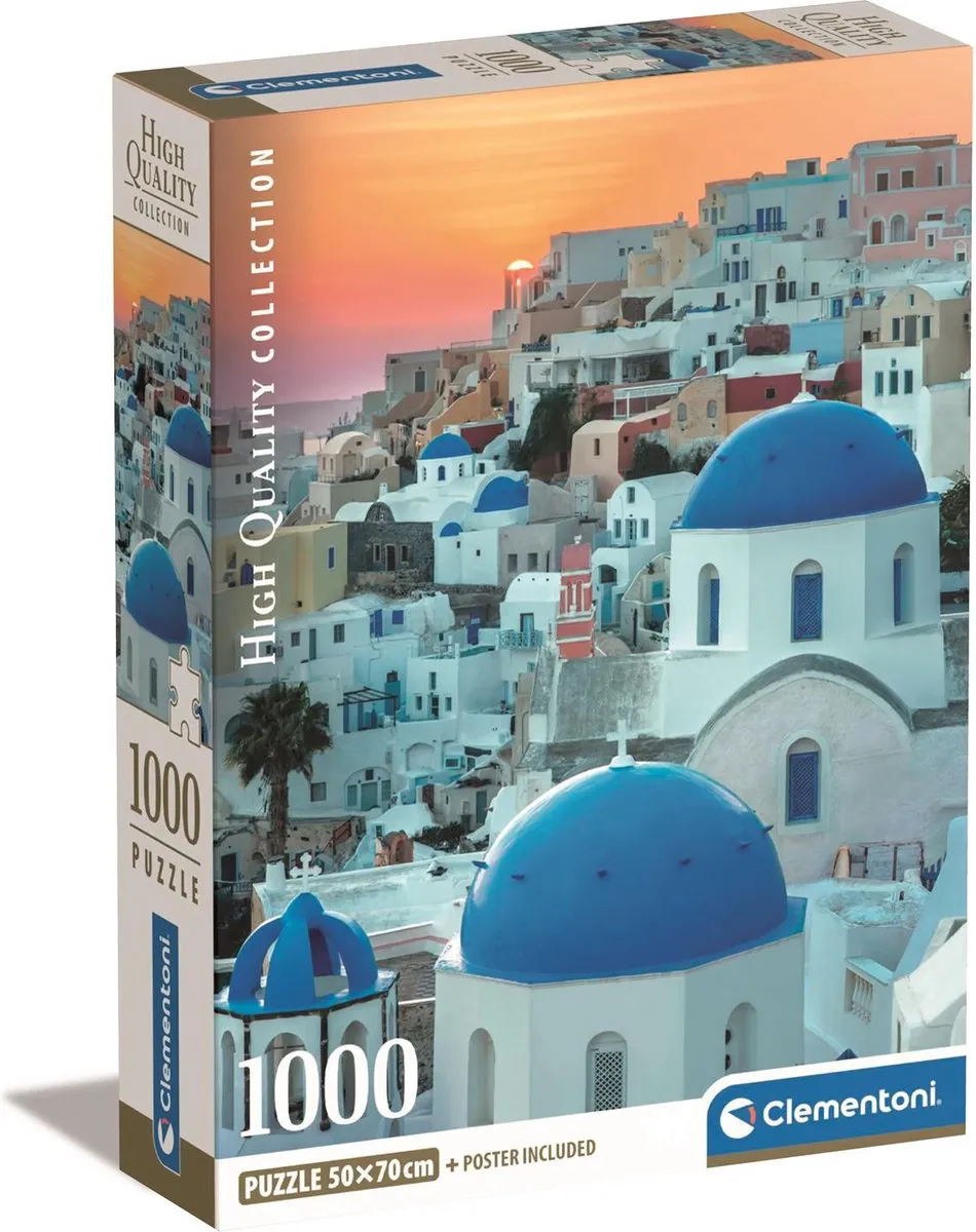Clementoni Santorini HQC 1000 Puzzel - 1000 Stuks - Multicolor