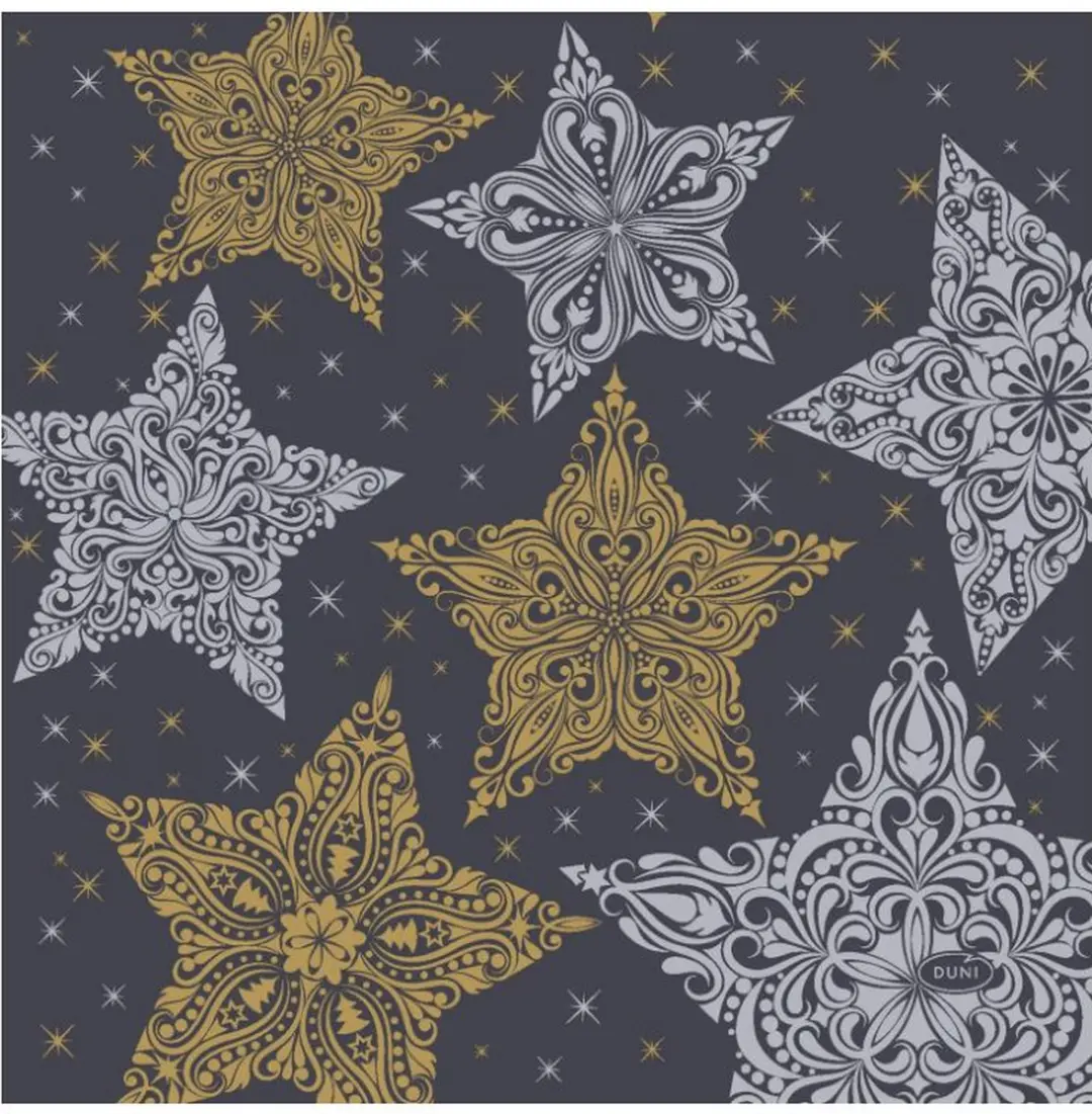 Duni Snow Stars Servetten 33x33cm