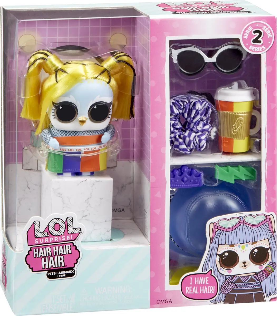 LOL Surprise! Hair Hair Hair Diertje Pop - Multikleur - afbeelding 6 van 6