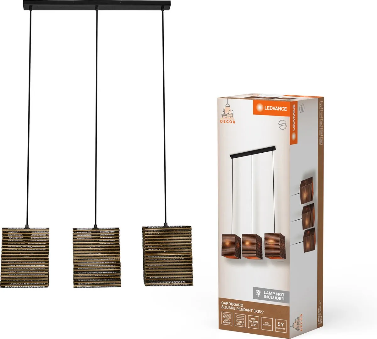 LEDVANCE Decor Cardboard Hanglamp 3-lamps