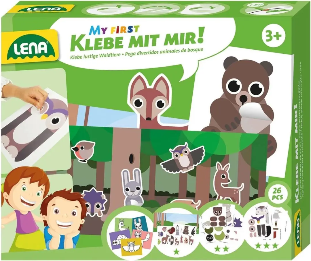 Lena Knutselset Plak met mij Bosdieren - Meerkleurig