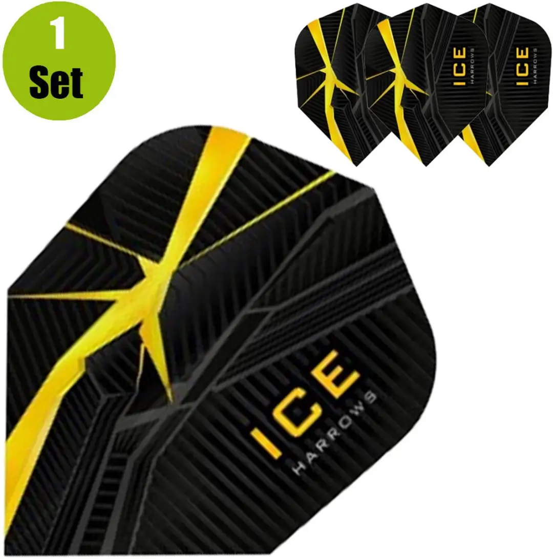 Harrows ICE Recut Yellow Dart Flights HF3405 - 3 Stuks