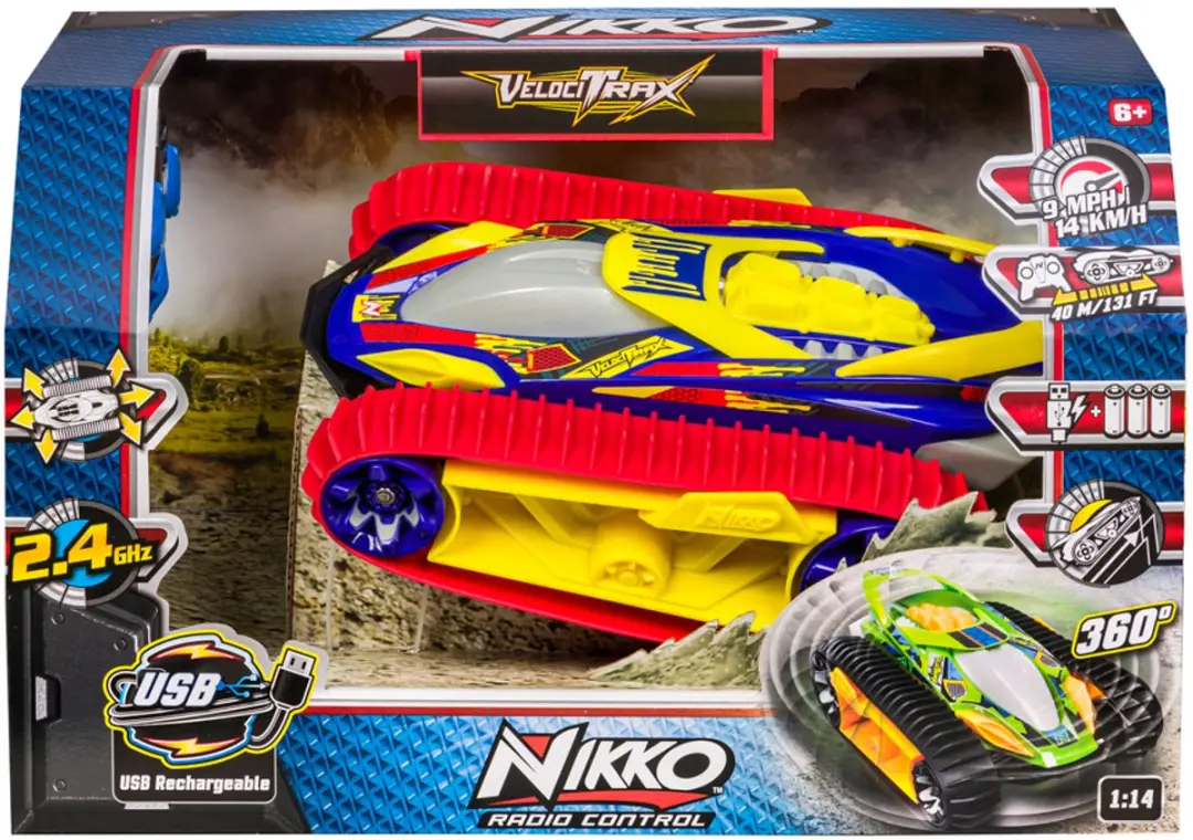 NIKKO VelociTrax Rally Red RC Auto - 14 km/u - 3x Accu