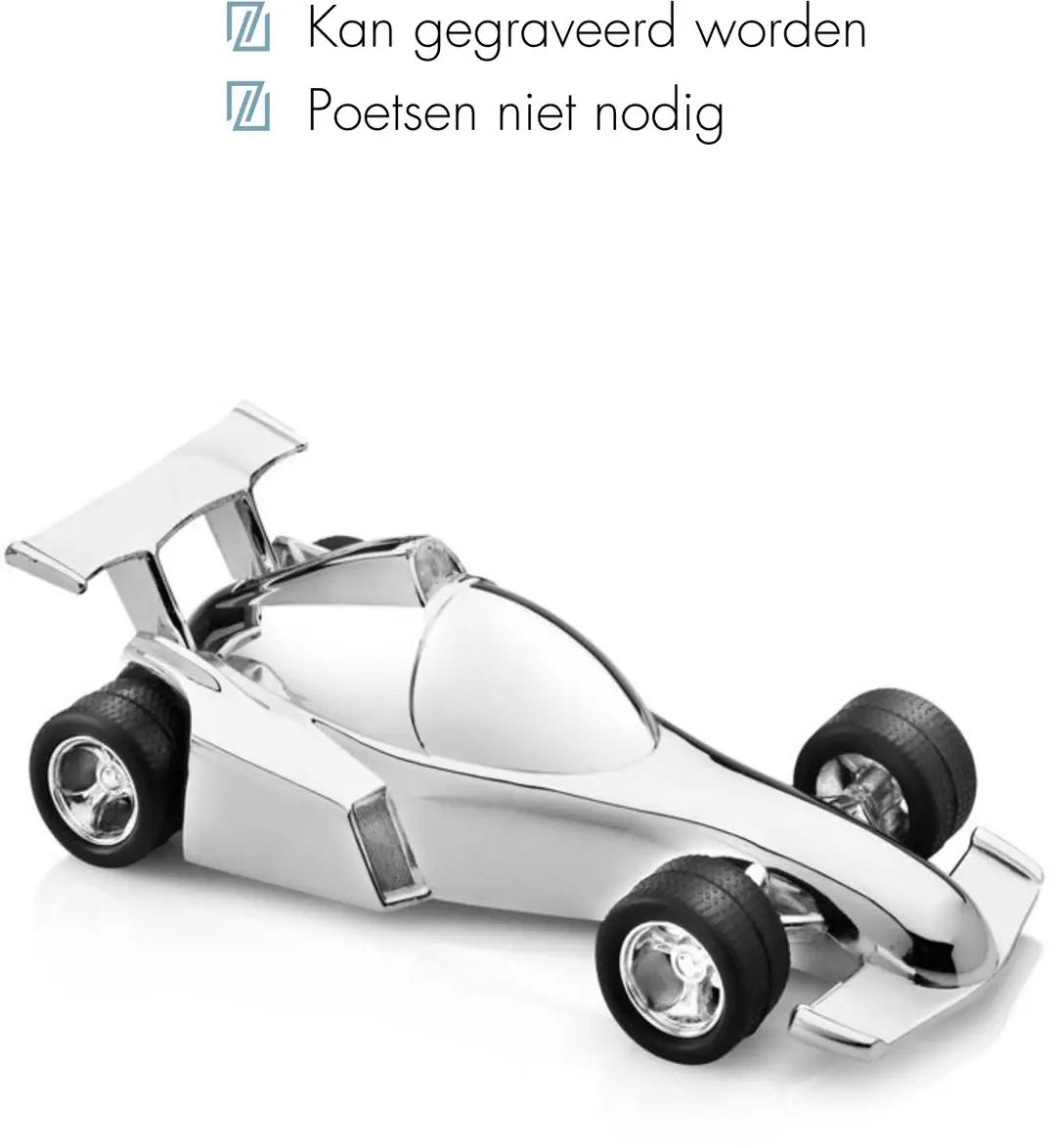 Zilverstad Spaarpot Raceauto - Verzilverd