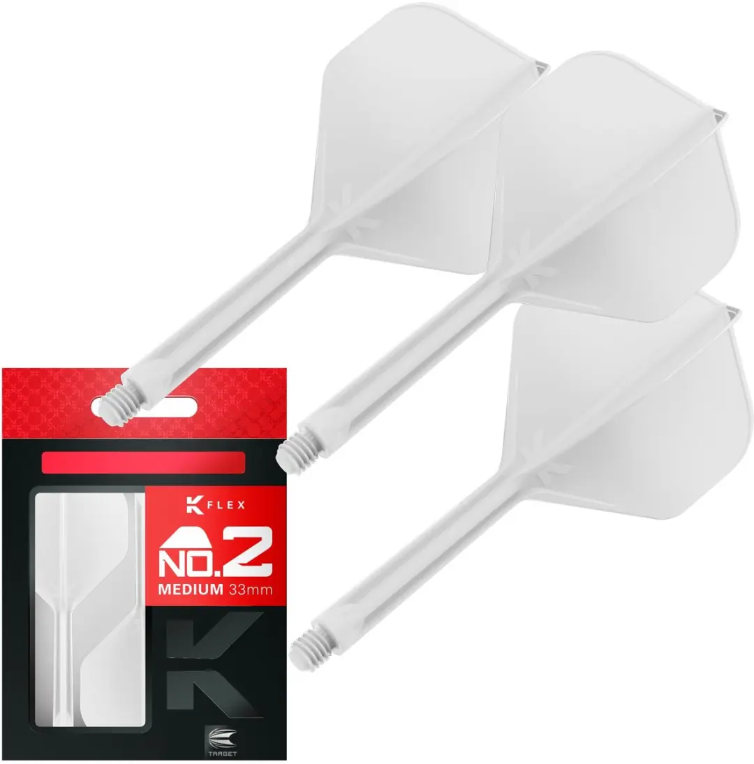 Target K-Flex White NO2 Dart Flights Medium - 33mm