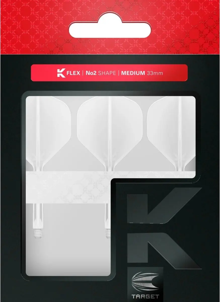 Target K-Flex White NO2 Dart Flights Medium