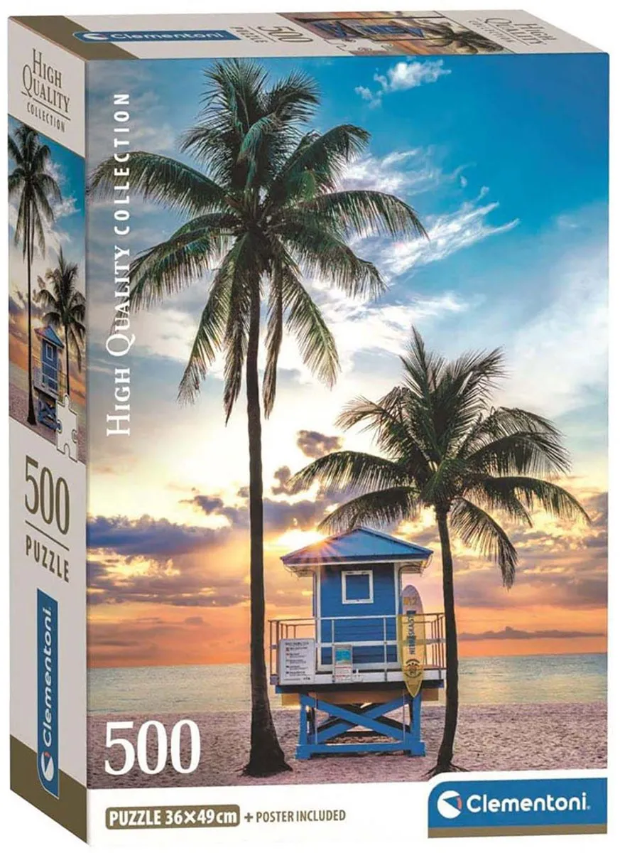 Clementoni Miami Beach Florida Puzzel 500 Stuks - Multikleur
