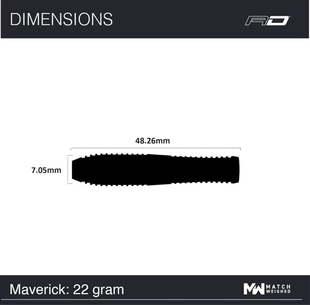 Winmau Maverick Dartpijlen - 3 Stuks - Rood/Zilver/Zwart