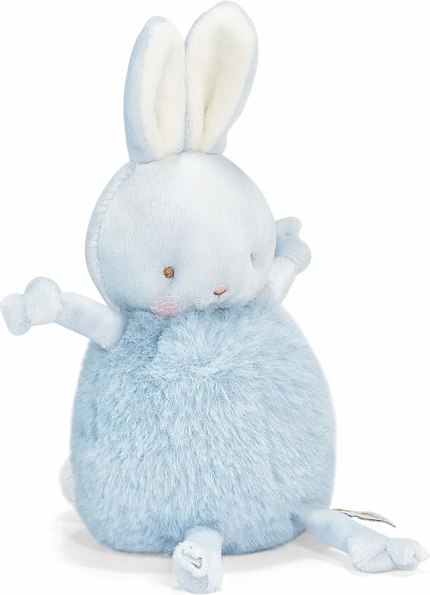 Bunnies By The Bay Roly-Poly Konijn Knuffel - 13cm - Blauw