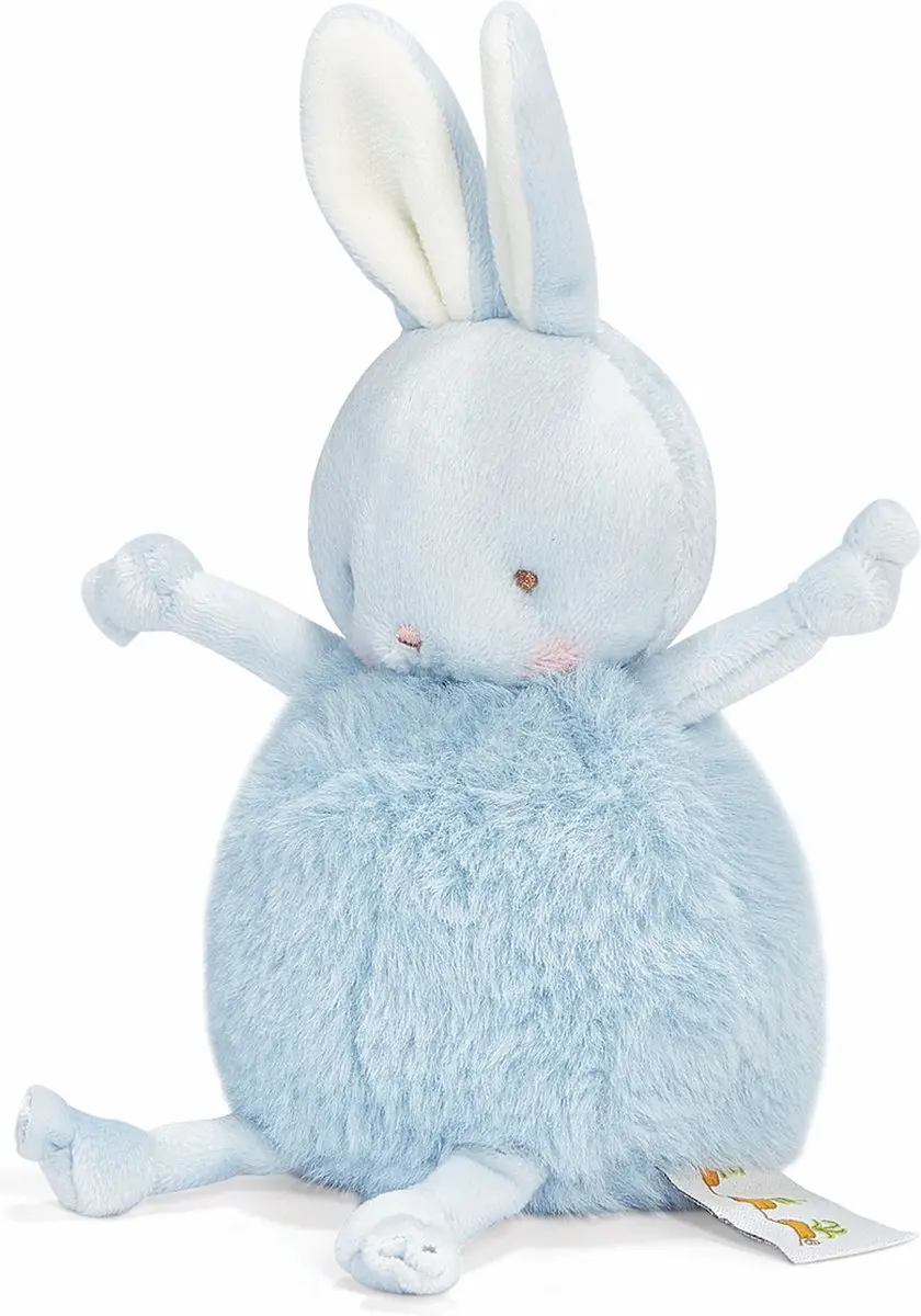 Bunnies By The Bay Roly-Poly Konijn Knuffel - 13cm - Blauw