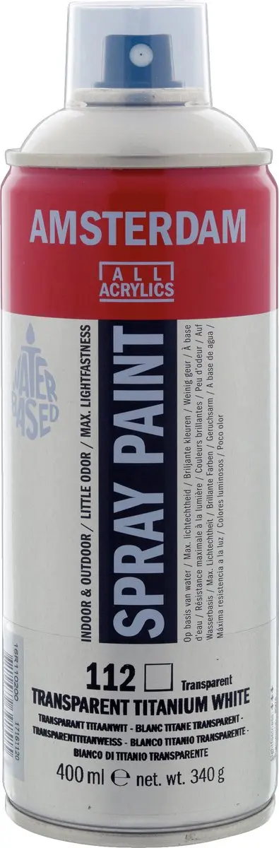 Amsterdam Spuitbusverf Titaanwit Transparant 400ml