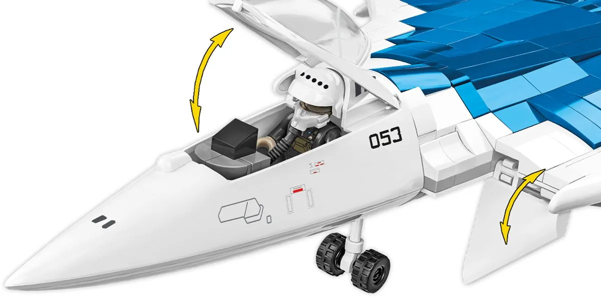 Cobi 5909 Sukhoi SU-57 Felon - 900 Stukken - Blauw/Wit - afbeelding 6 van 6
