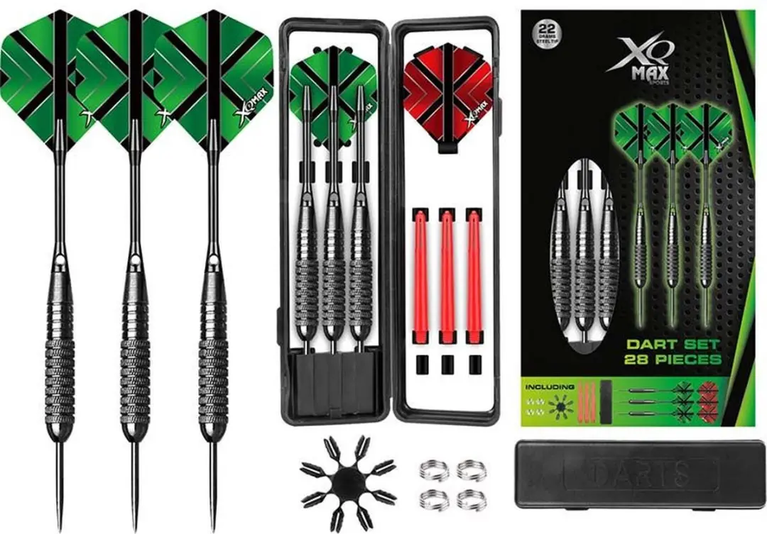 XQMax Dartset 28-delig - 3x 22g Steeltip - Multicolor - afbeelding 6 van 6