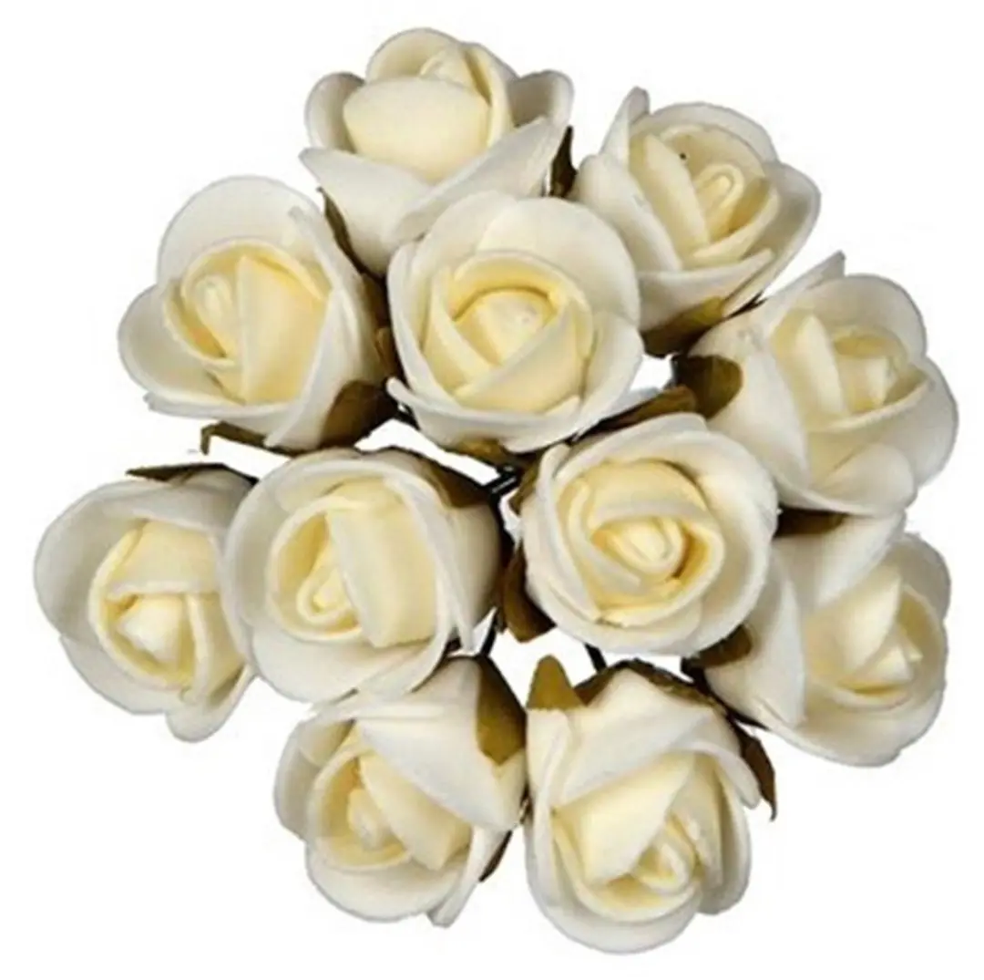 Ideas4seasons Roosjes Foam 24 Stuks - Ø2cm - Crème