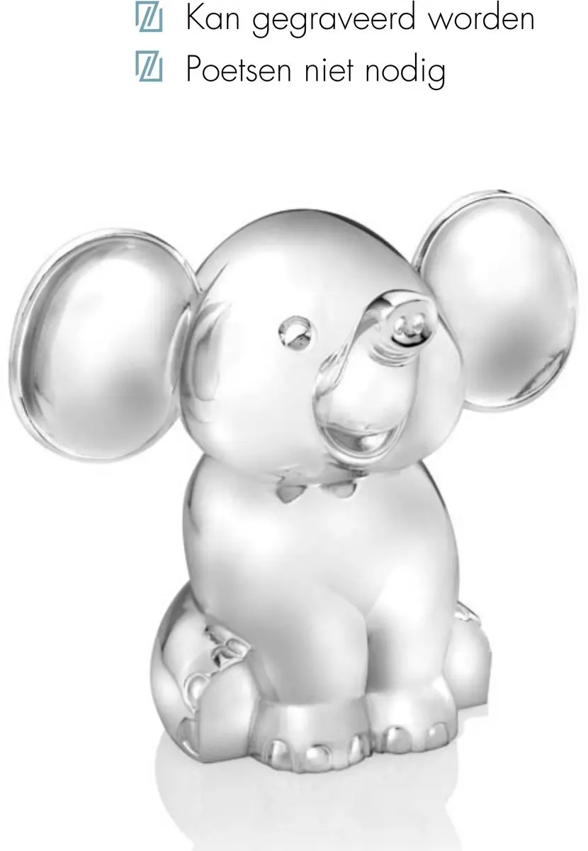 Zilverstad Spaarpot Zittende Olifant - Verzilverd 6035261