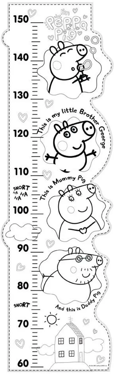 Peppa Pig XL Kleurpuzzel 25 Stuks - 95x30cm - Multicolor