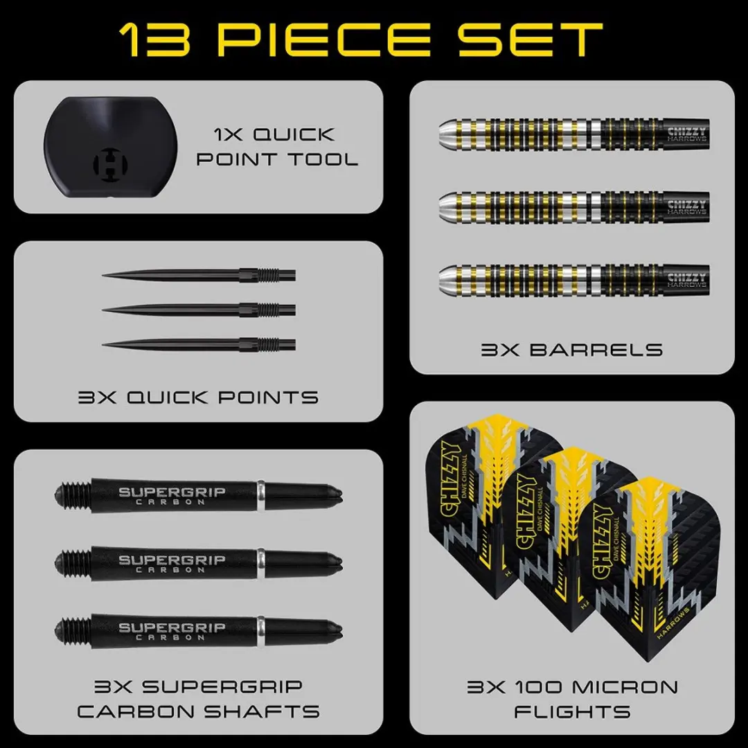 Harrows Chizzy 90% Tungsten 22g Quick Point - 3 Stuks