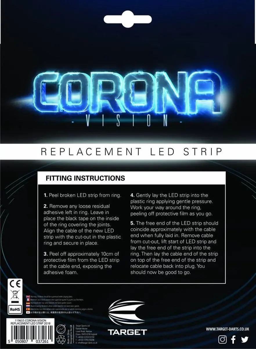 Target Corona Vision LED Strip Reserveonderdeel 119655 - 3 Stuks - Zwart
