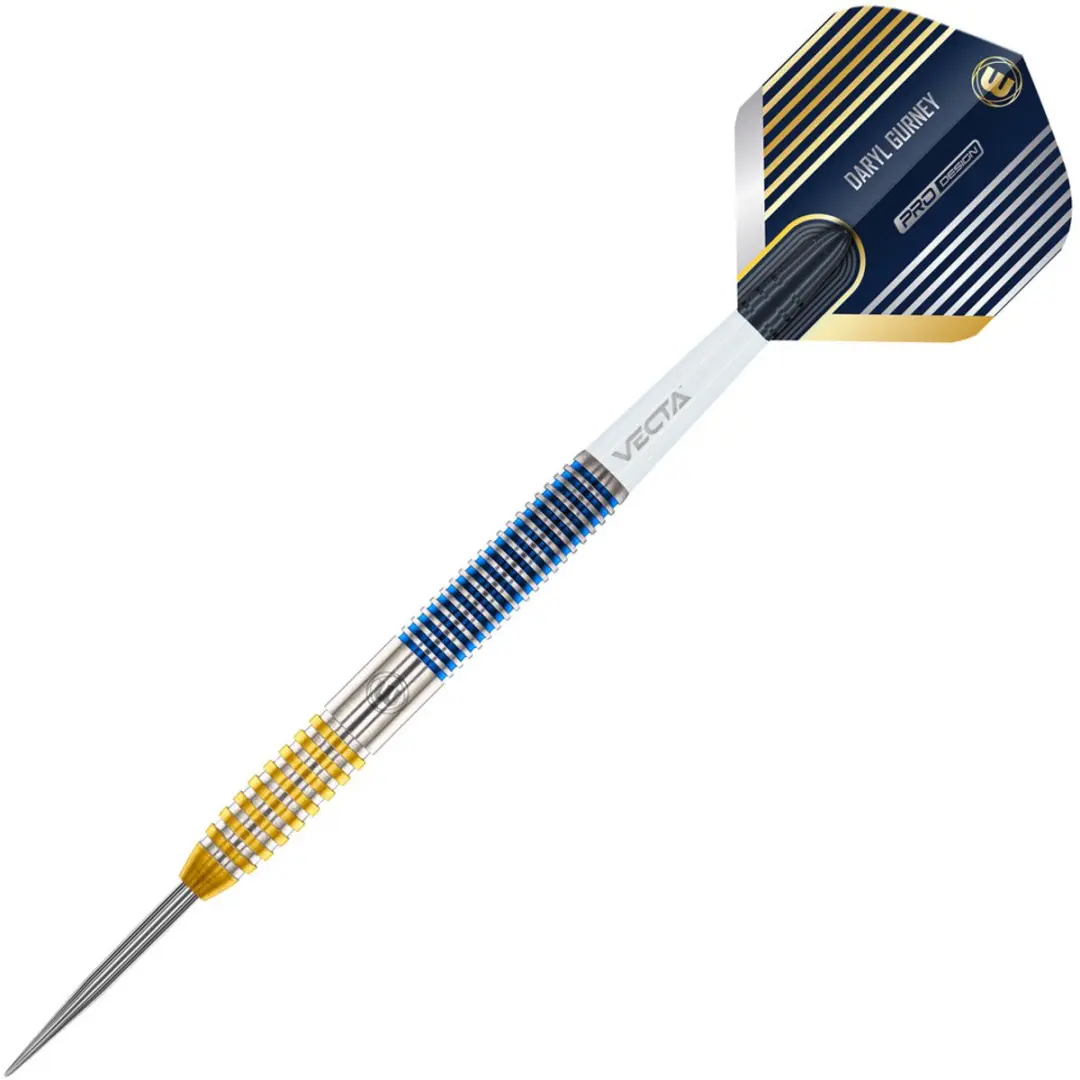 Winmau Daryl Gurney SC 1.0 Series Dartpijlen - 3 Stuks - Blauw/Goud/Zilver