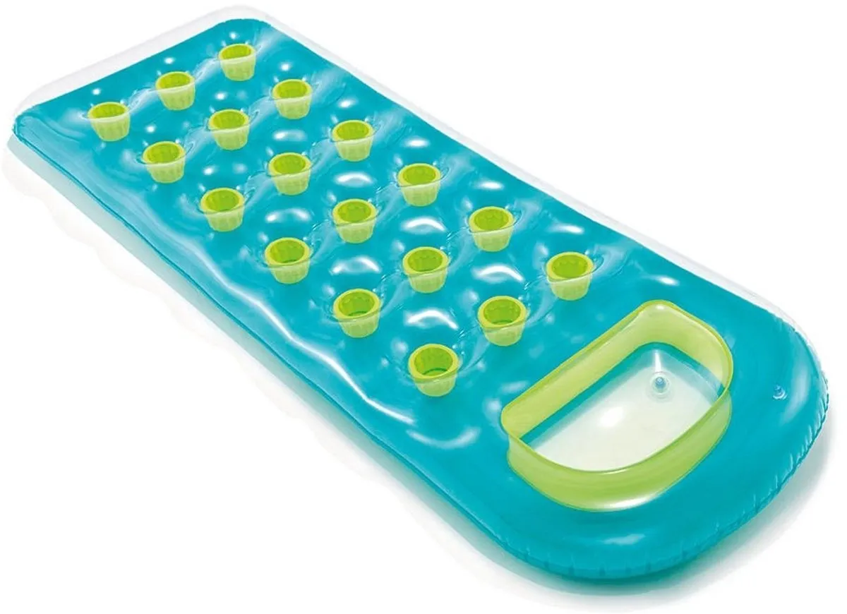 Intex Strandmatras met venster 188x71cm - Turquoise - afbeelding 6 van 6