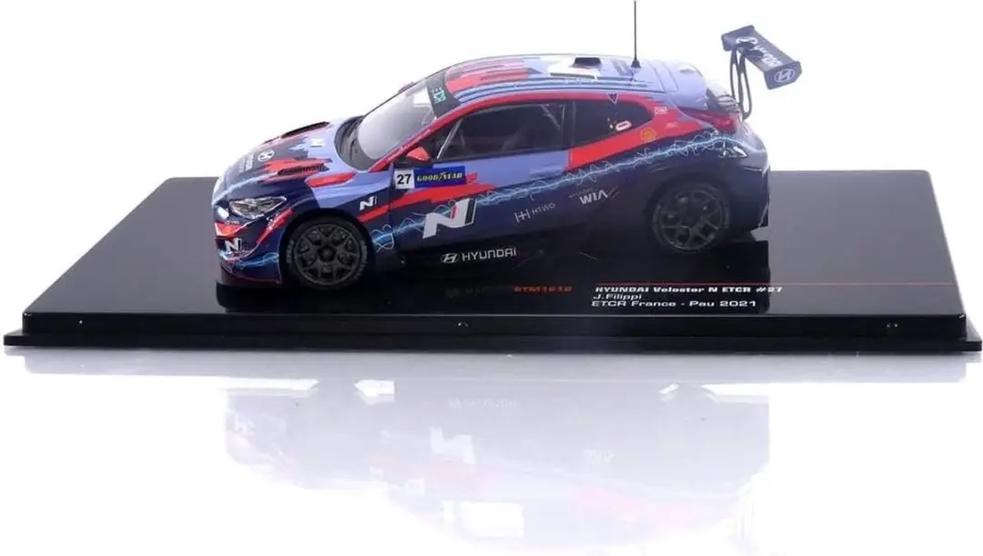 Hyundai Veloster N ETCR #27 IXO Models 1:43 - Rood/Blauw
