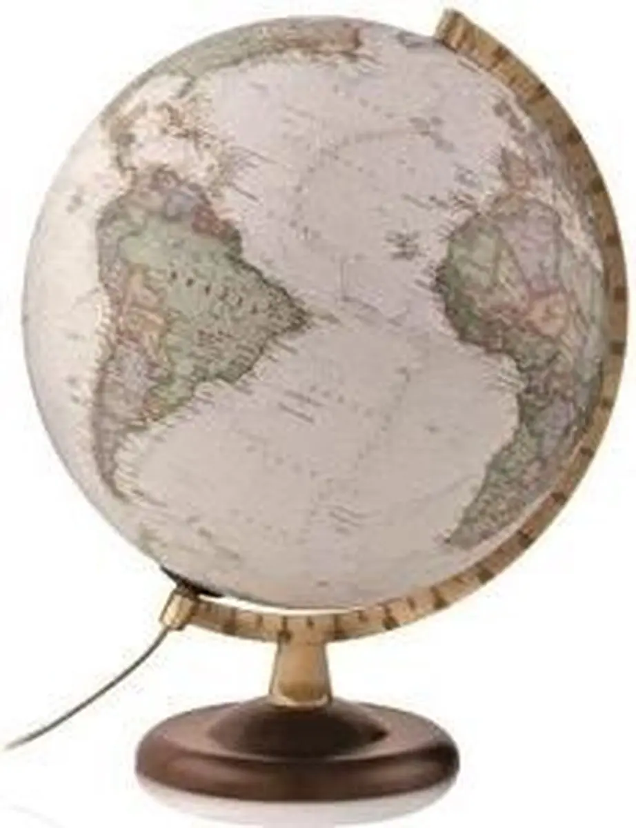 National Geographic Globe Gold Executive 30cm - Met Verlichting - Walnoten Voet