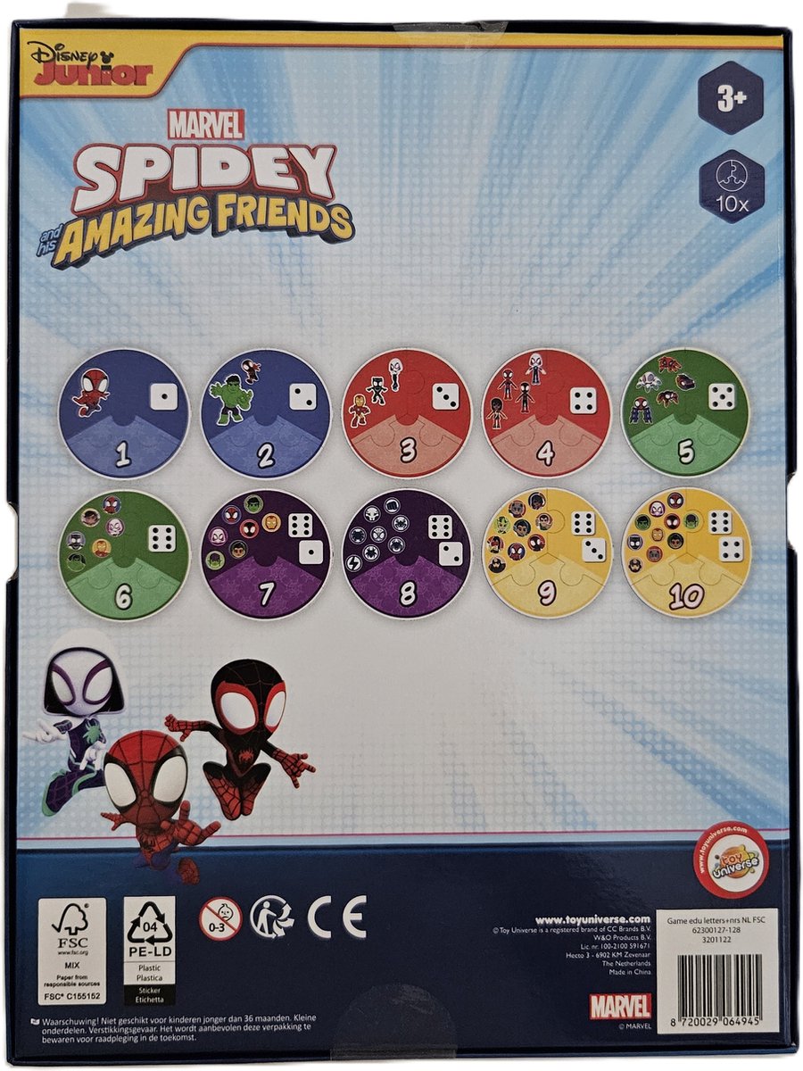 Cijferpuzzel Marvel Spidey Amazing Friends Educatief Spel