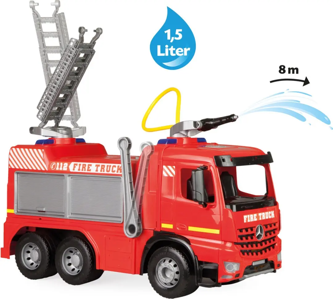 Lena Brandweerwagen Giga Trucks Junior 66cm SM02158 - Rood/Zilver