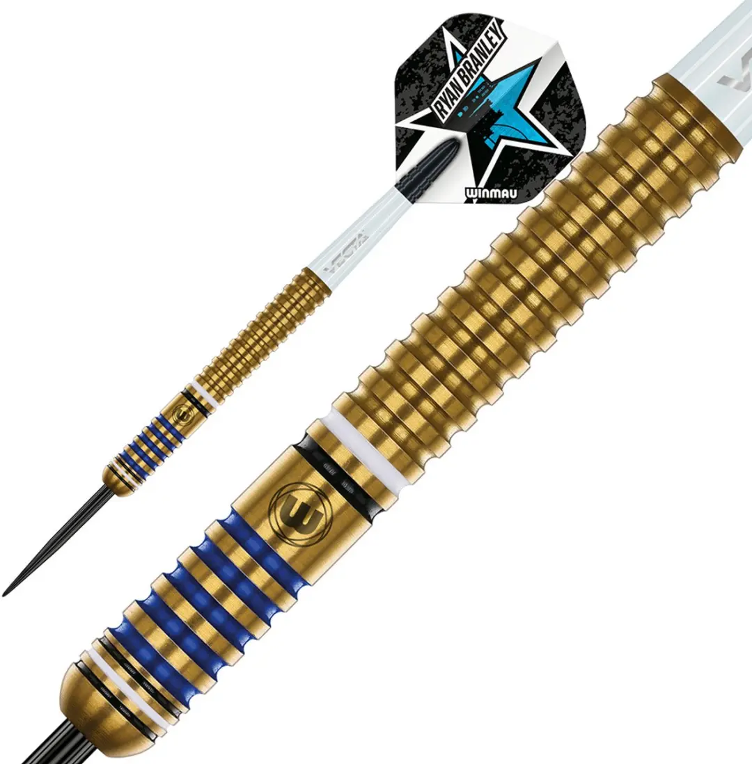 Winmau Ryan Branley 90% Dartpijlen - 3 Stuks - Goud/Blauw/Wit