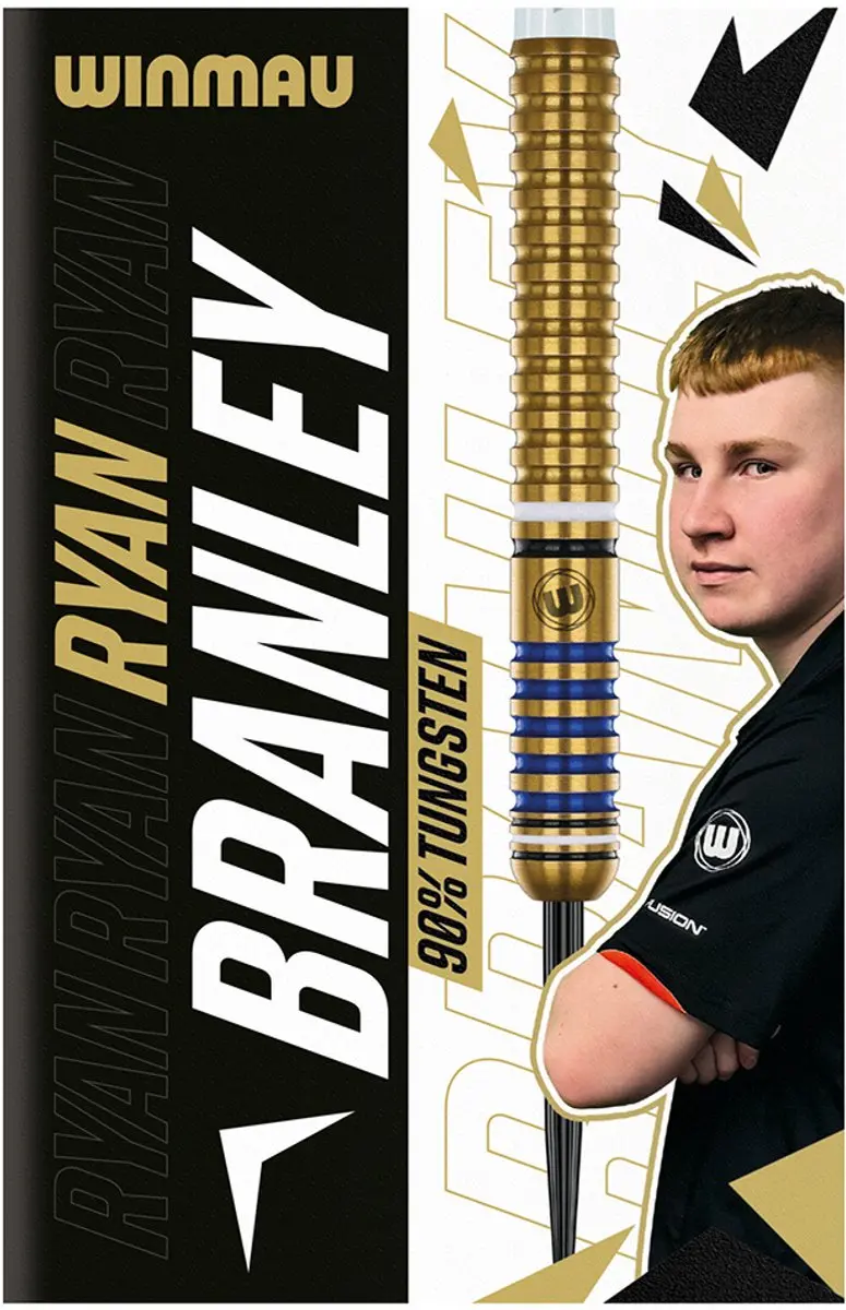 Winmau Ryan Branley 90% Dartpijlen - 3 Stuks - Goud/Blauw/Wit