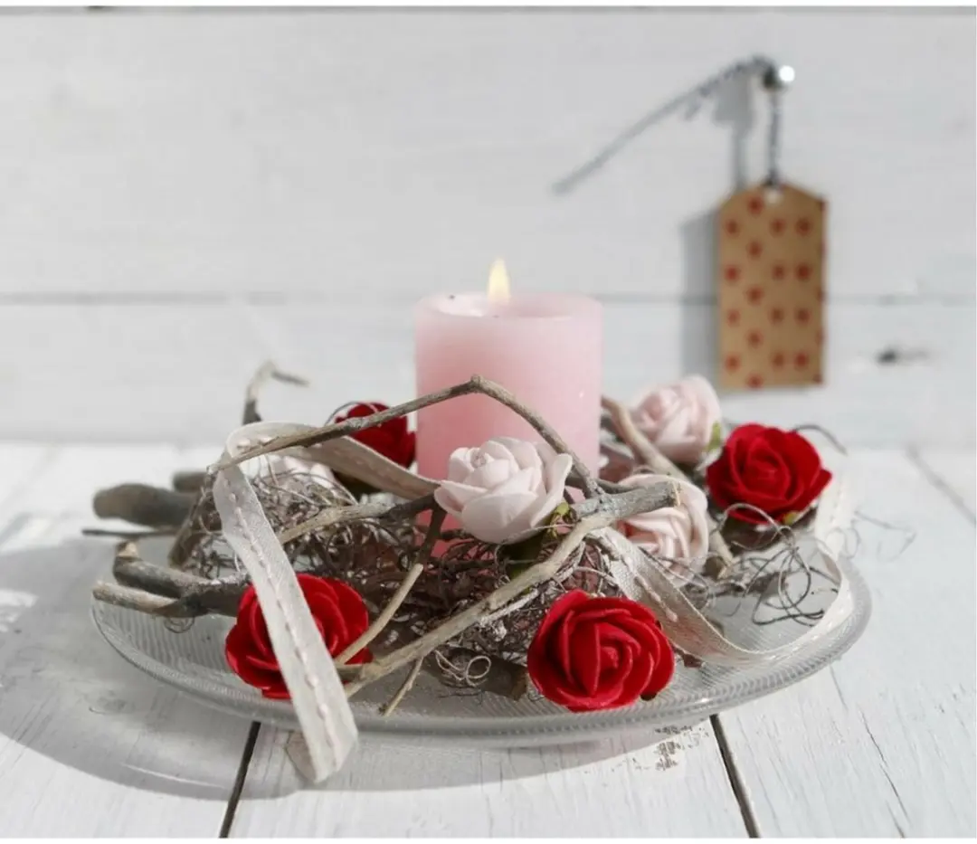 Ideas4seasons Decoratie Roosjes Foam - 48 Stuks - Rood - Ø2cm