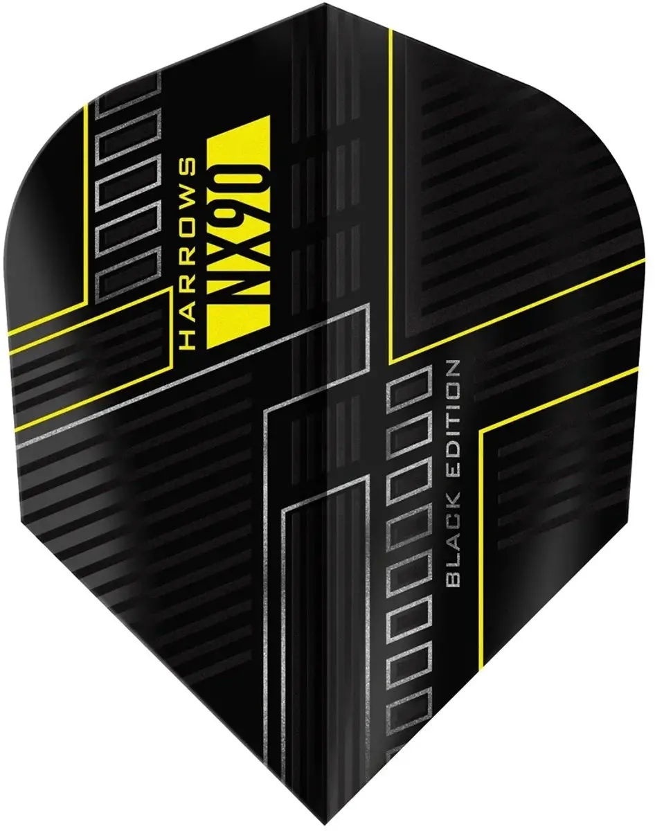 Harrows NX90 Black NO6 Dart Flights HF9104 - Zwart