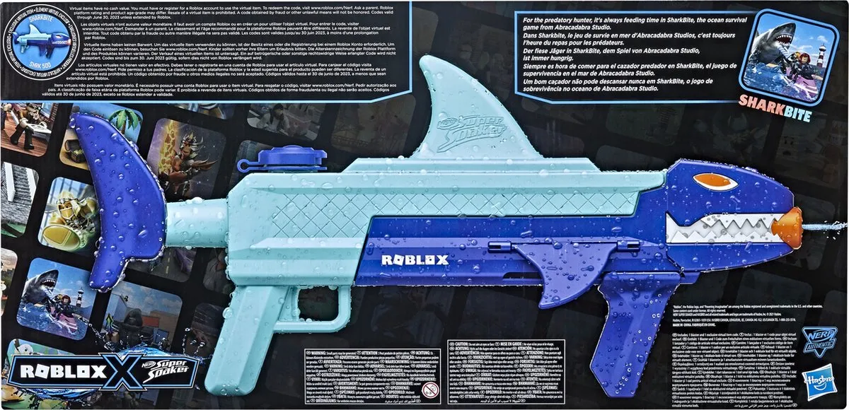 Nerf Roblox Sharkbite SHR K500 Waterblaster - Blauw/Oranje