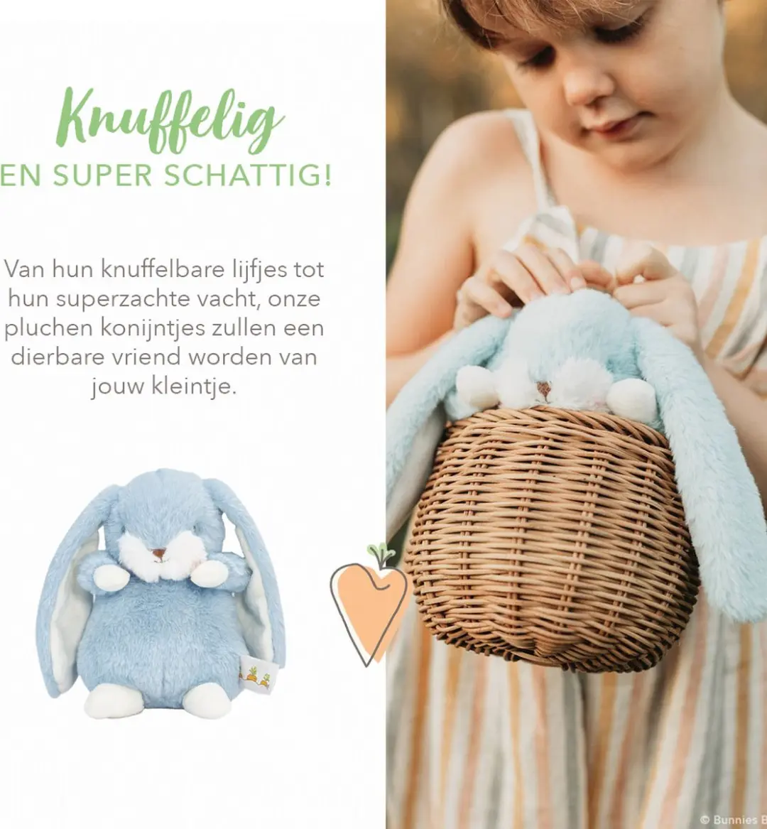 Bunnies By The Bay Nibble Konijn Knuffel - 20cm - Blauw