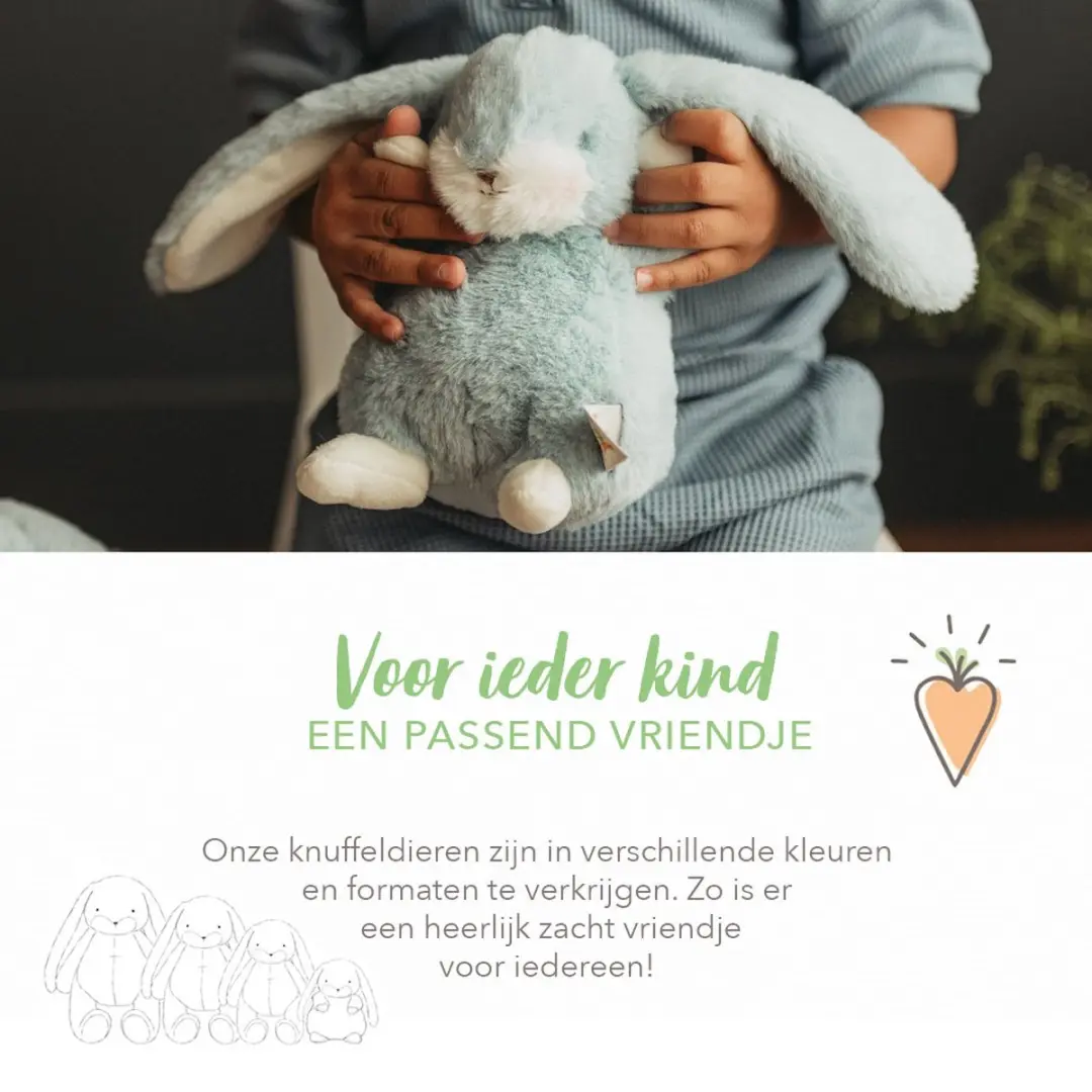 Bunnies By The Bay Nibble Konijn Knuffel - 20cm - Blauw