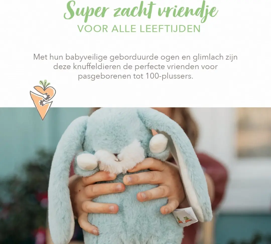 Bunnies By The Bay Nibble Konijn Knuffel - 20cm - Blauw