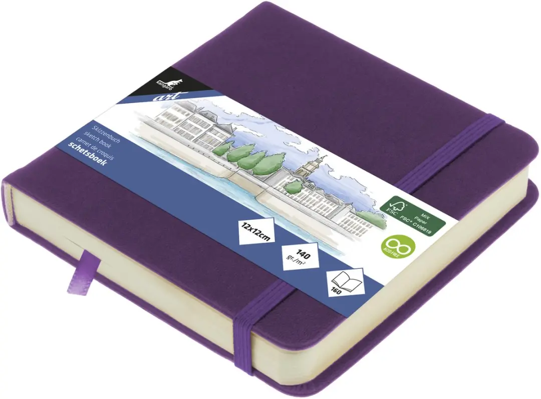 Kangaro Schetsboek Purple Heart 12x12cm